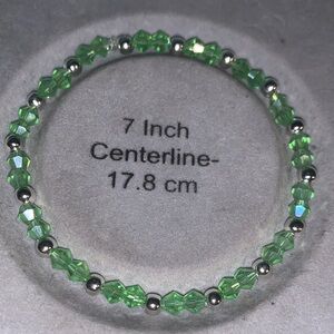 Green crystal beaded stretch Bracelet